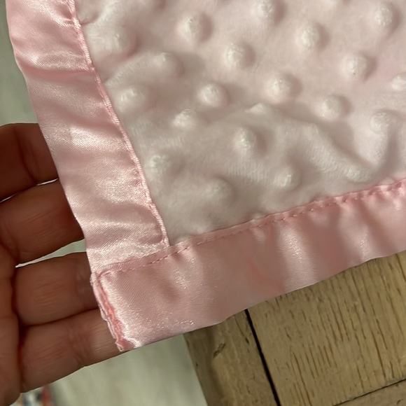 Baby Bunny Security Blanket Lovey Pro Goleem Pink Satin Minky Dot Popcorn - Picture 5 of 6
